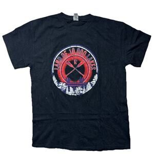 Outdoors Graphic T-Shirt Unisex Black Size Large Camping Kayaking Lakes